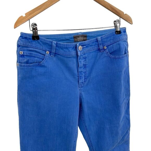 Chico’s so slimming bright blue ankle jeans size 10 - Picture 2 of 6